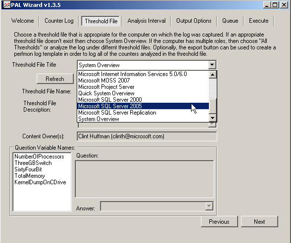 PAL-Template-Settings What Type of Analysis?